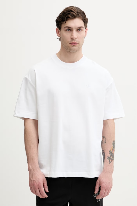 Дрехи Calvin Klein Jeans тениска мъжка от памук LV04RAB806 бял