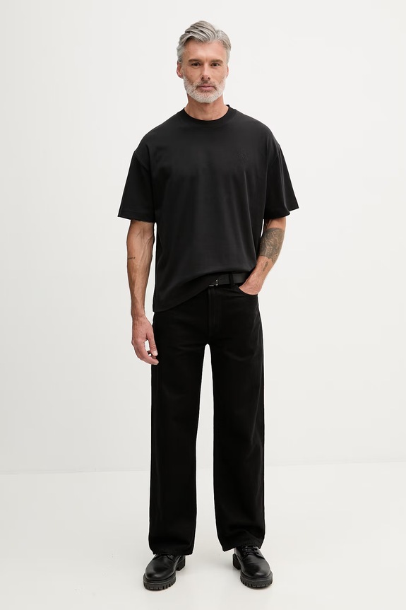 Calvin Klein Jeans tričko pánské bavlněné LV04RAB806 černá AW26