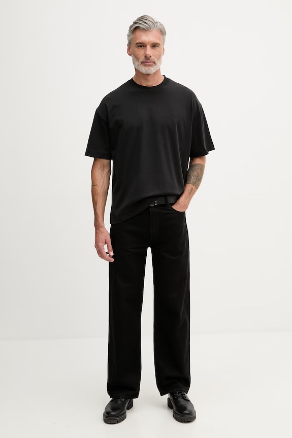 Calvin Klein Jeans tričko pánské bavlněné LV04RAB806 černá AW26