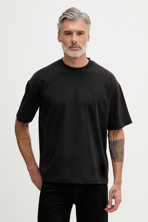 Oblečení Calvin Klein Jeans tričko pánské bavlněné LV04RAB806 černá