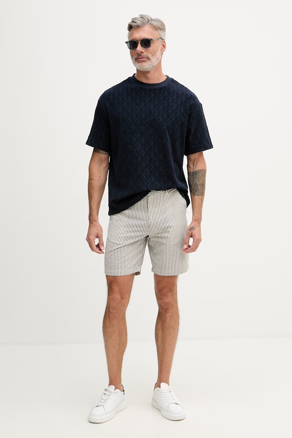 Calvin Klein Jeans tričko pánske bavlnené LV04RG212G tmavomodrá AW26