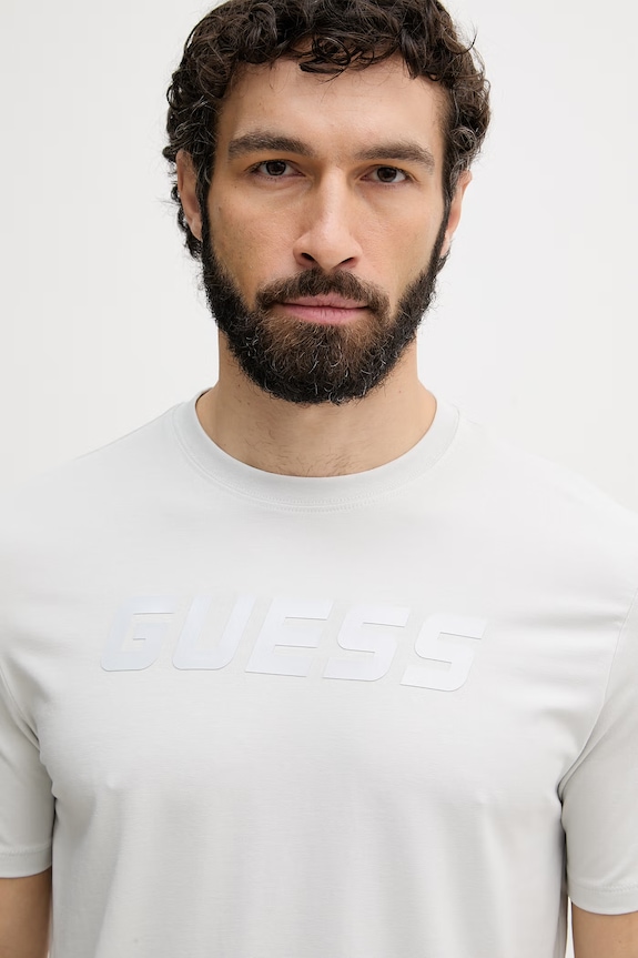 Guess tričko pánske s bavlnou BRUCE sivá Z6YI26.K5090
