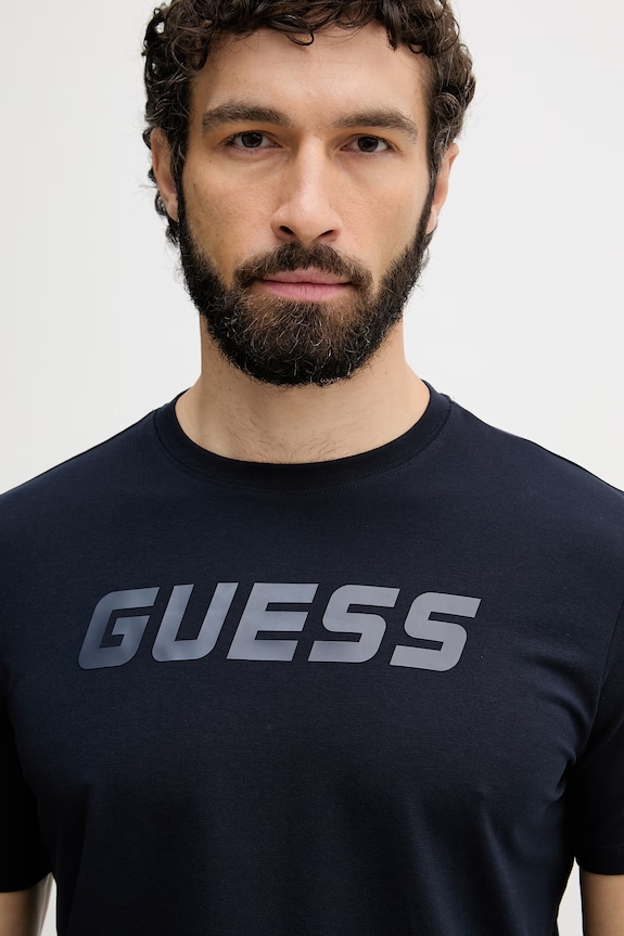 Guess tričko pánske s bavlnou BRUCE tmavomodrá Z6YI26.K5090