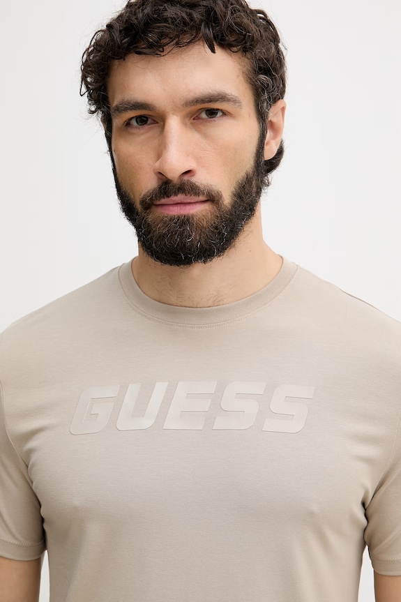 Guess tričko pánske s bavlnou BRUCE béžová Z6YI26.K5090