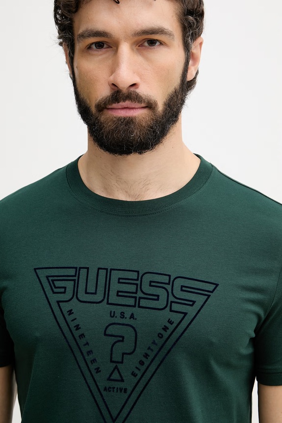 Guess tričko pánske bavlnené MIKEN zelená Z6YI20.K5016