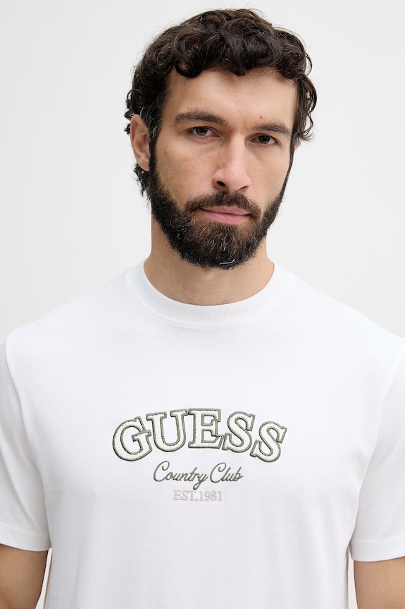 Guess majica za muškarce od pamuka bijela M6YI49.K4235