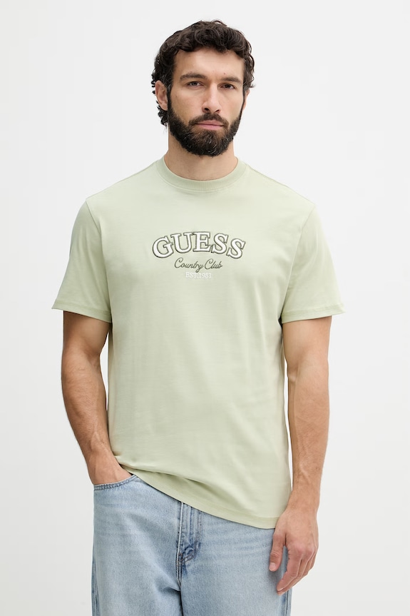 Guess majica za muškarce od pamuka zelena M6YI49.K4235