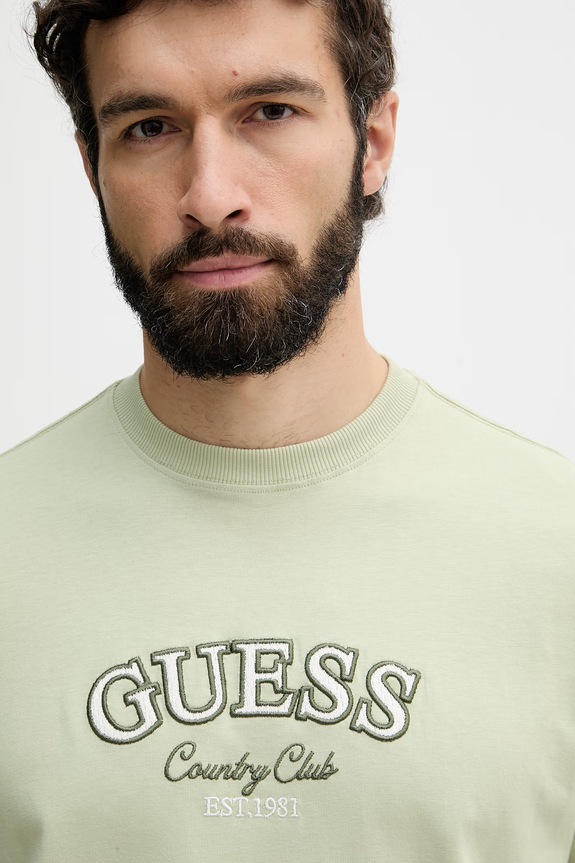 Guess majica za muškarce od pamuka zelena M6YI49.K4235
