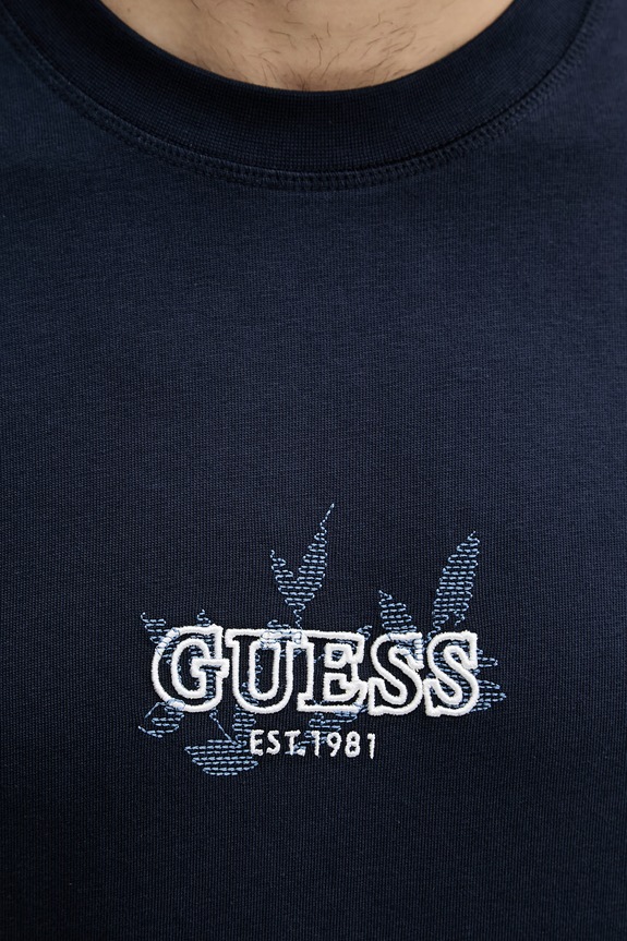 Guess majica za muškarce od pamuka M6YI46.K4232 mornarsko plava