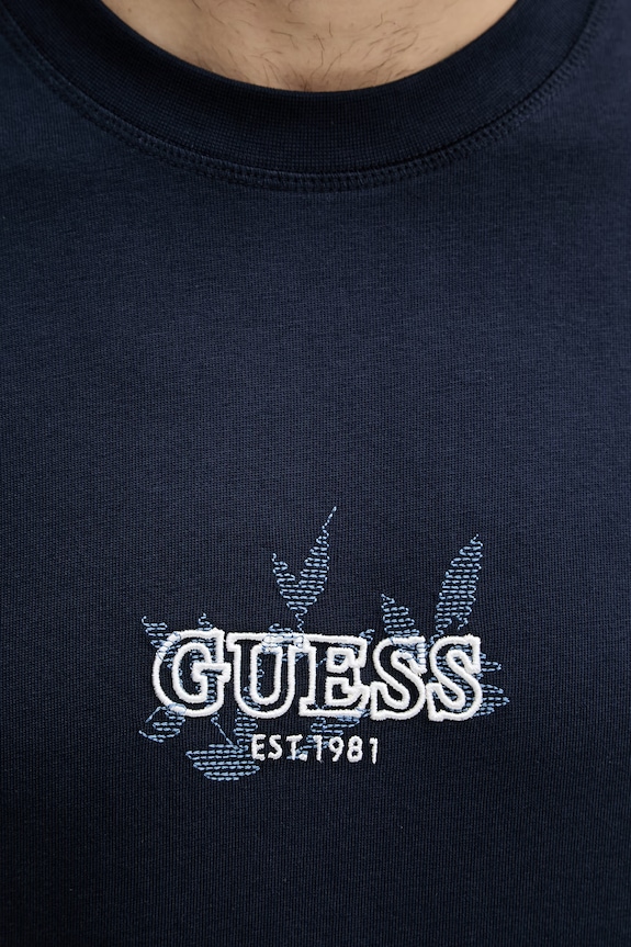 Guess majica za muškarce od pamuka M6YI46.K4232 mornarsko plava