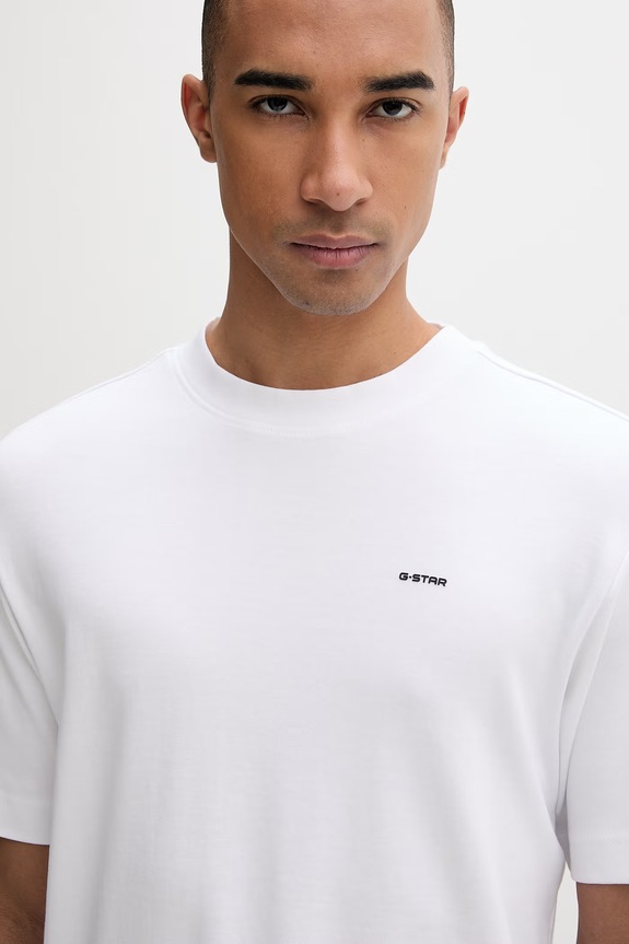 G-Star T-shirt męski bawełniany True regular biały D28609.C812