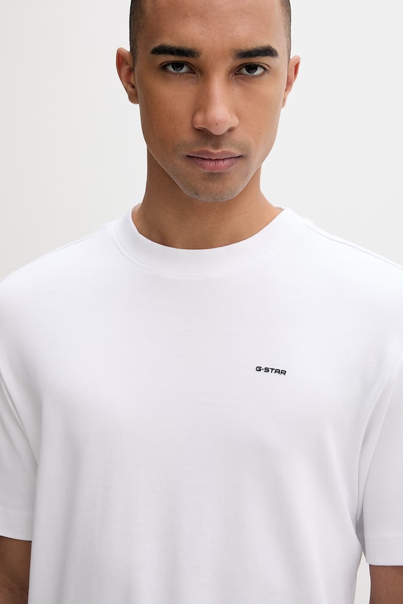 G-Star T-shirt męski bawełniany True regular biały D28609.C812