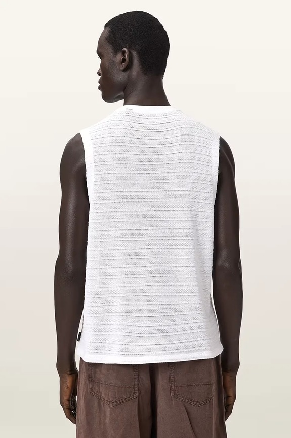 AllSaints top męski bawełniany COVE M016JE biały AW26