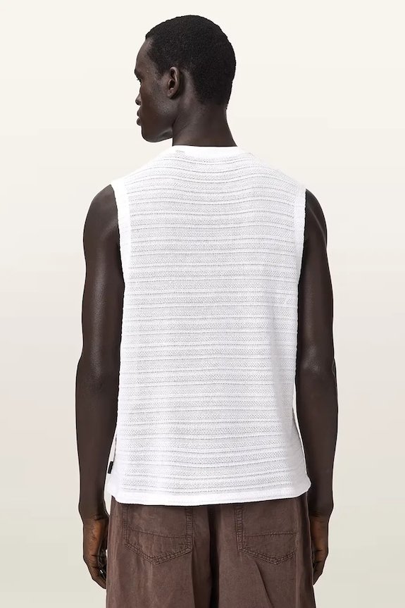AllSaints top męski bawełniany COVE M016JE biały AW26
