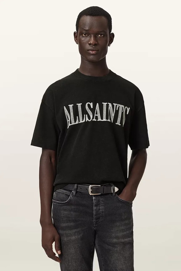 AllSaints T-shirt damski bawełniany DASH czarny M093PE