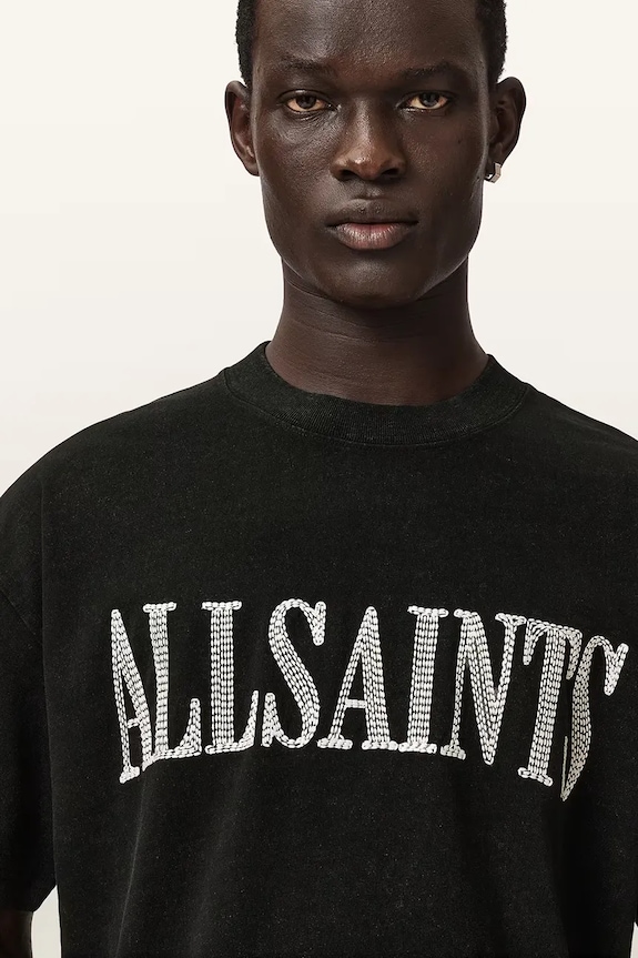AllSaints T-shirt damski bawełniany DASH czarny M093PE