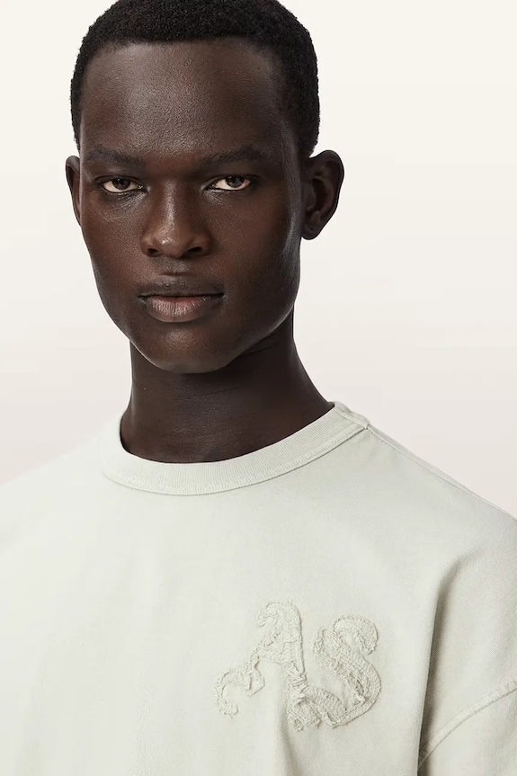 AllSaints футболка мужская хлопковая INSIGNIA зелёный M092PE