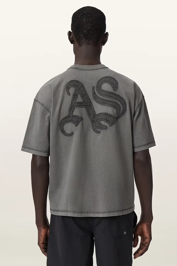 AllSaints футболка мужская хлопковая INSIGNIA M092PE серый AW26