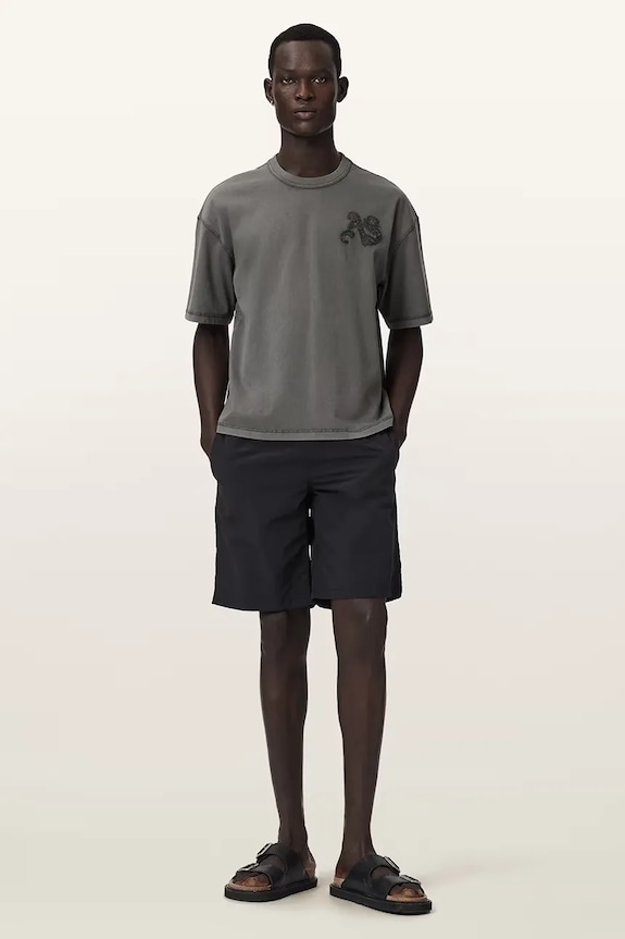 Одежда AllSaints футболка мужская хлопковая INSIGNIA M092PE серый