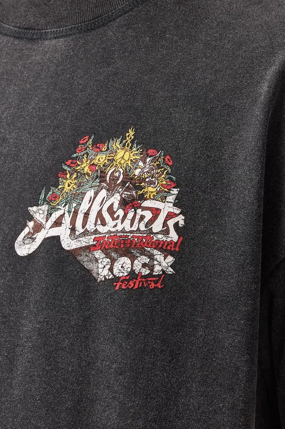 AllSaints T-shirt oversize męski bawełniany ROQUE M054PE czarny