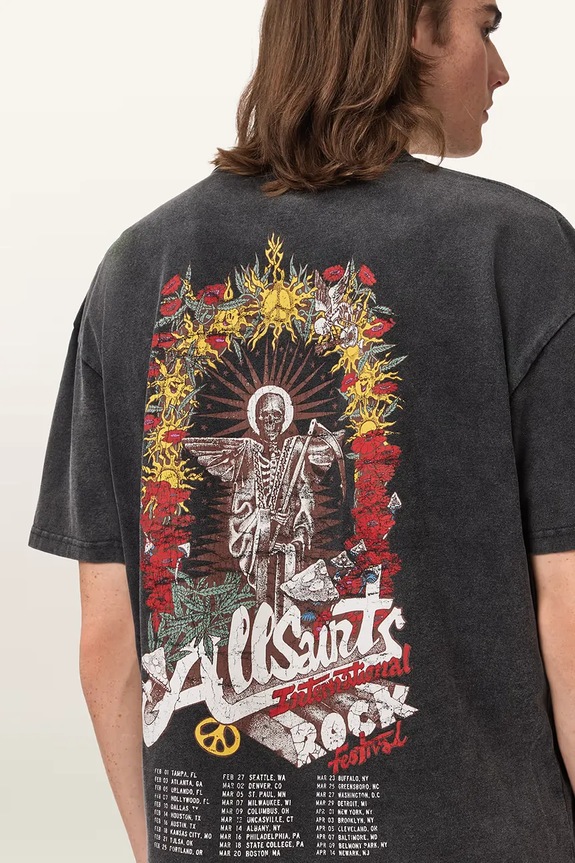 AllSaints T-shirt oversize męski bawełniany ROQUE M054PE