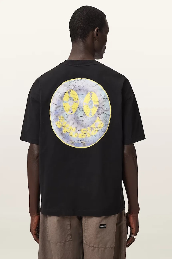 AllSaints T-shirt męski bawełniany SPINNER M052PE czarny AW26