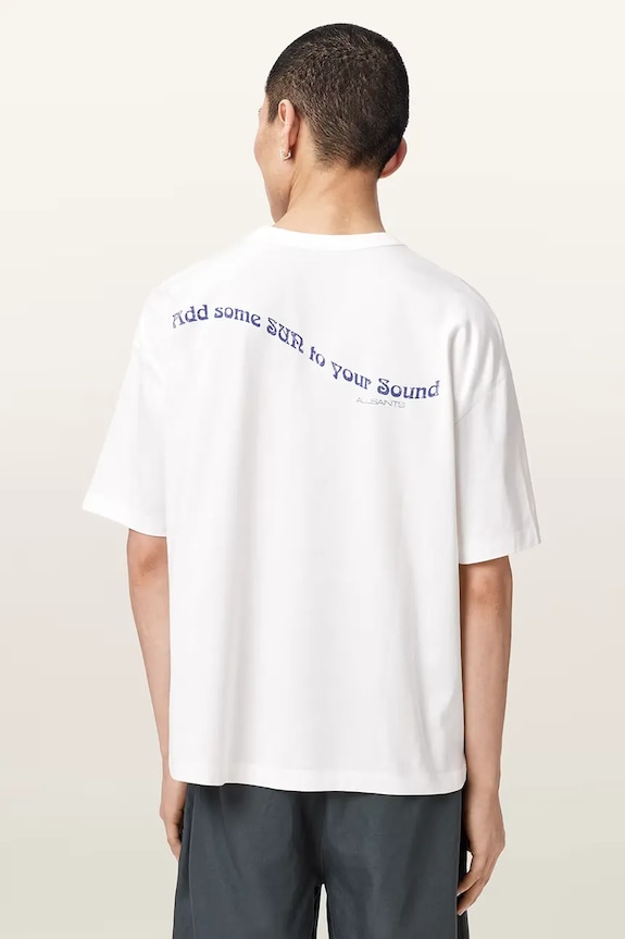 AllSaints T-shirt męski bawełniany SPUN M050PE biały AW26