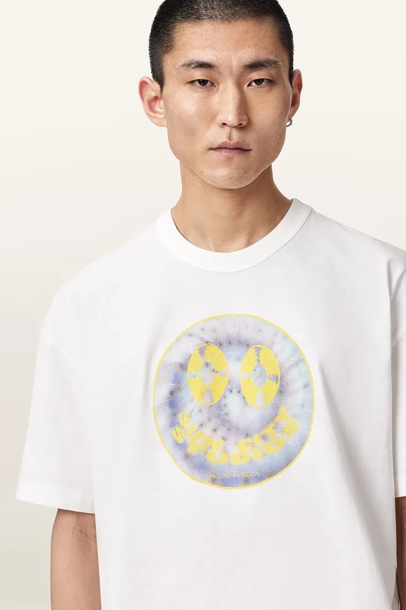 AllSaints T-shirt męski bawełniany SPUN biały M050PE
