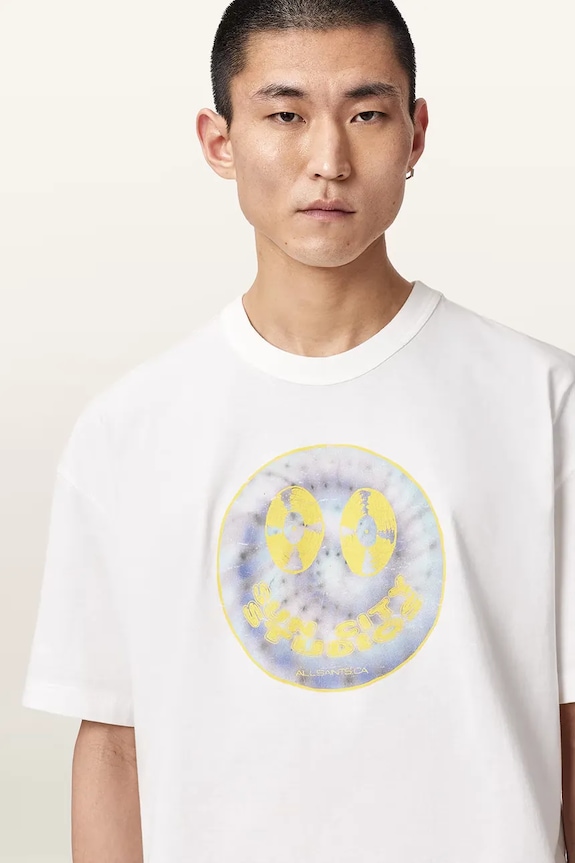 AllSaints T-shirt męski bawełniany SPUN biały M050PE