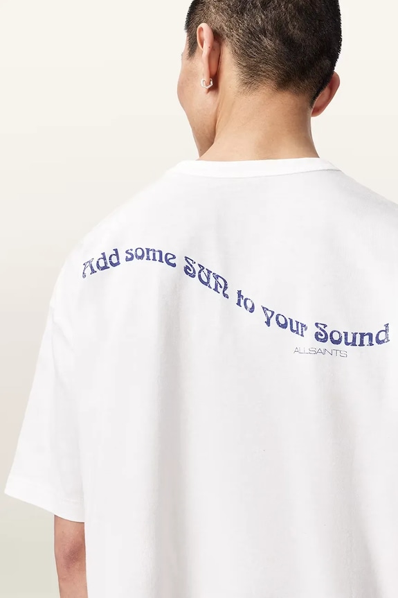 AllSaints T-shirt męski bawełniany SPUN M050PE biały