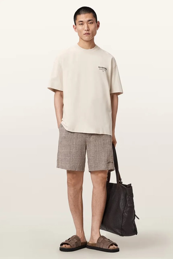 Odzież AllSaints T-shirt męski bawełniany DREAMER M036PE beżowy