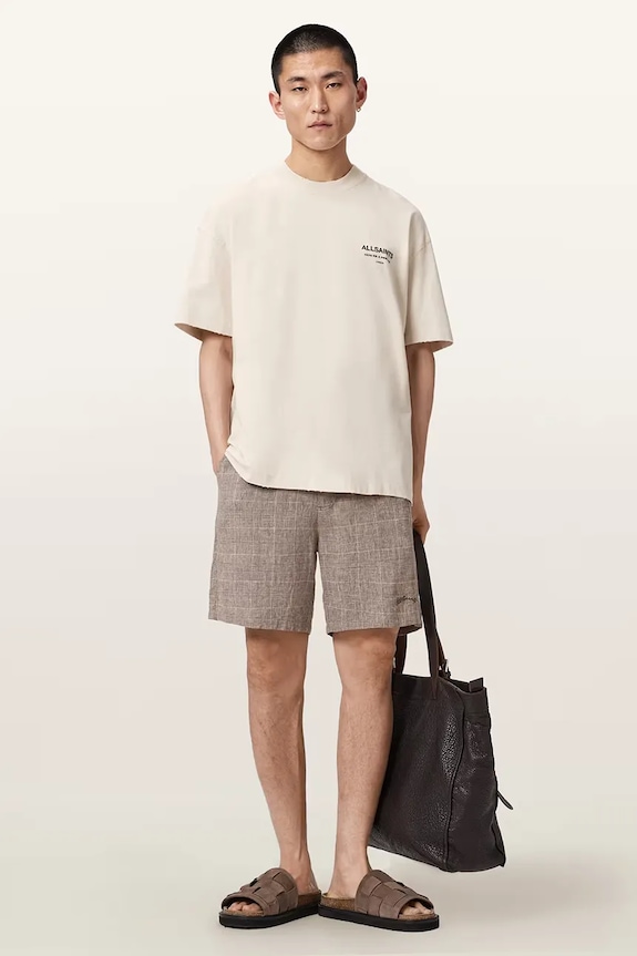 Odzież AllSaints T-shirt męski bawełniany DREAMER M036PE beżowy