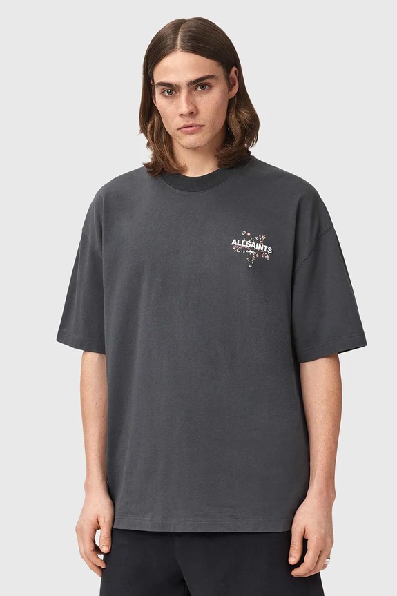 AllSaints tričko pánske bavlnené PENTACLE M034PE čierna AW26