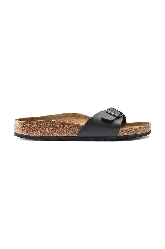 Παντόφλες Birkenstock Madrid απομίμηση λείου δέρματος μαύρο 40793