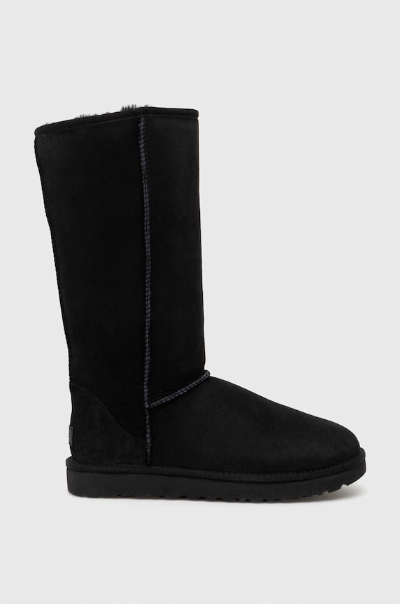 UGG - Vysoké čižmy Classic Tall II semišová koža čierna 1016224.BLK