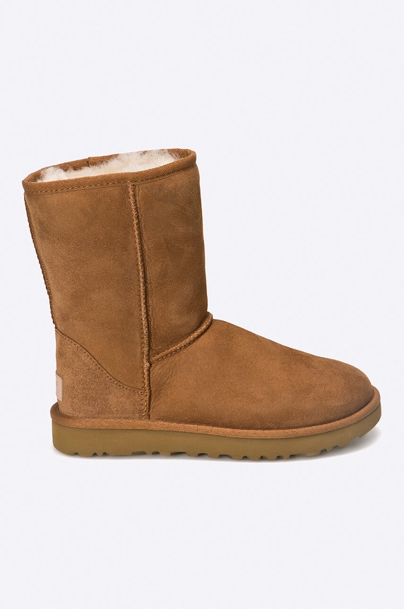 UGG śniegowce zamszowe Classic Short II płaski brązowy 1016223.CHE