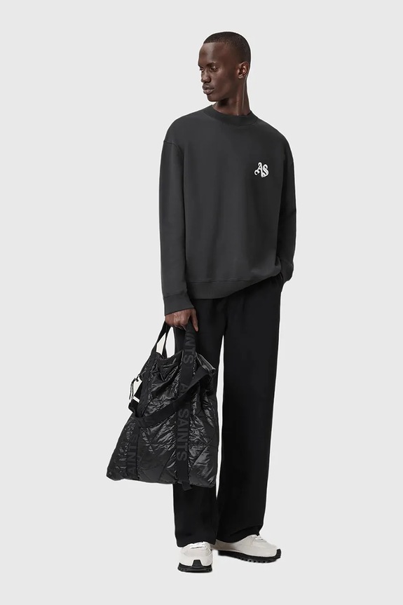 Bombažen pulover AllSaints črna M011NE