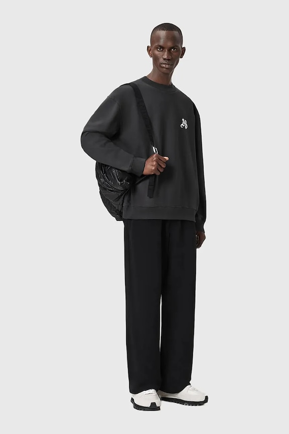Bombažen pulover AllSaints M011NE črna