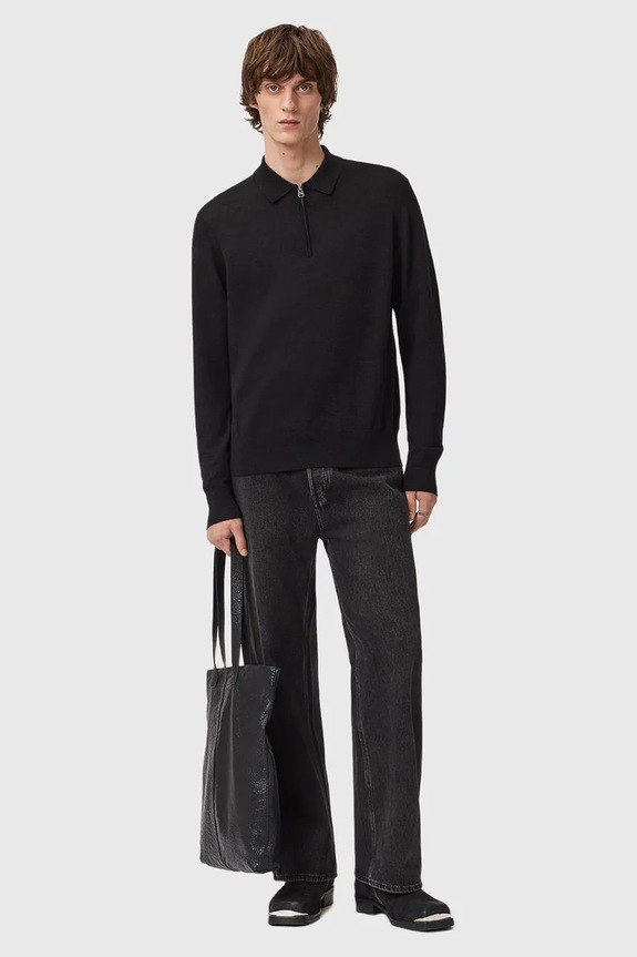 Îmbrăcăminte AllSaints pulover de lână M047KD negru