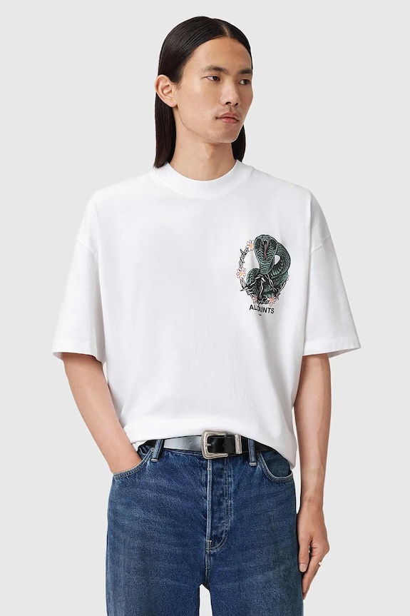 AllSaints t-shirt bawełniany M032PD biały SS26