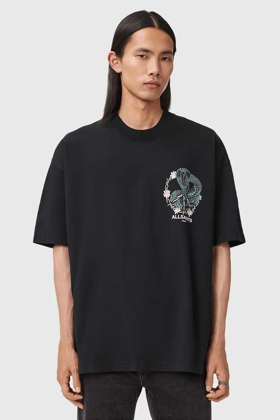 AllSaints t-shirt bawełniany M032PD czarny SS26