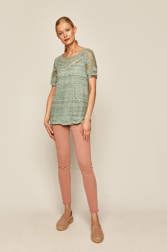 Bluzka damska koronkowa turkusowa RS20.BKD501 turkusowy RS20