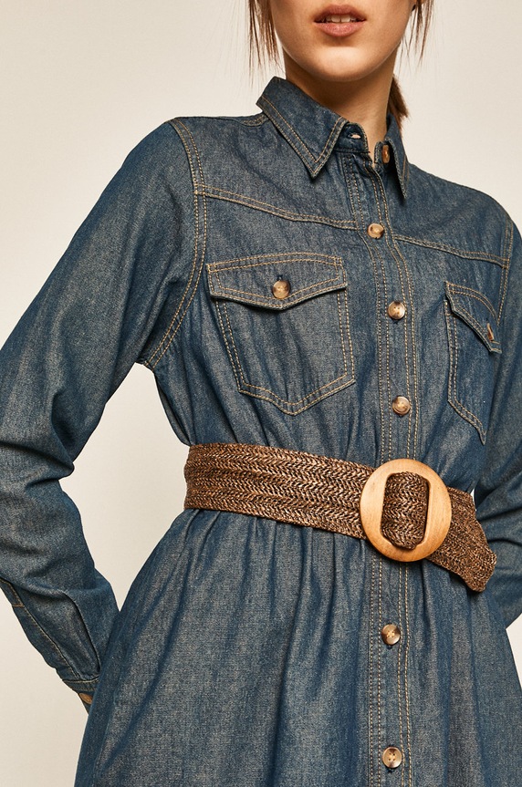 Pasek damski na talię pleciony brązowy brązowy RS20.PAD700