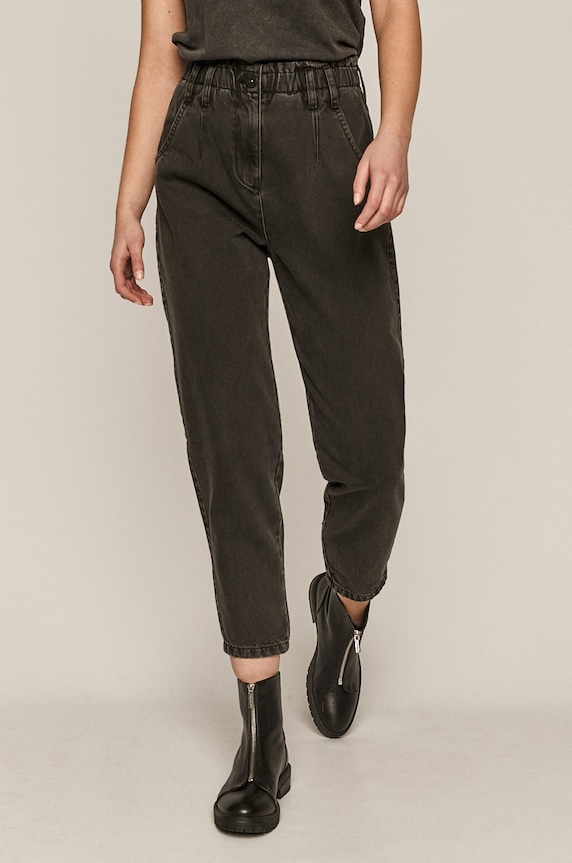 Jeansy damskie carrot czarne czarny RS21-SJD305