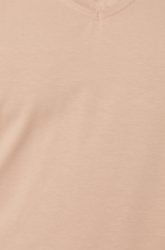 Longsleeve bawełniany damski gładki z domieszką elastanu beżowy RS22-BUD022 beżowy