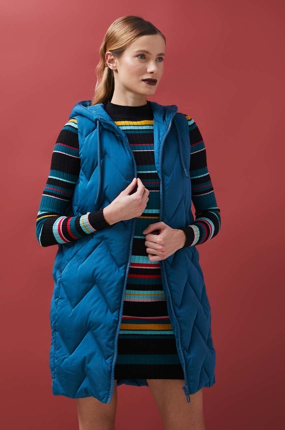 Vesta dámska tyrkysová farba s podšívkou tyrkysová RS23.KMD200