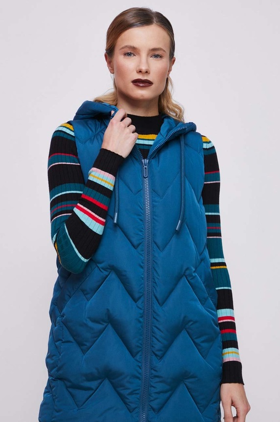 Vesta dámska tyrkysová farba tyrkysová RS23.KMD200