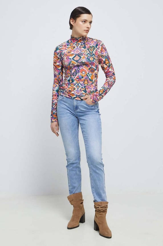 Jeansy damskie slim kolor niebieski RS23.SJD302 niebieski RS23