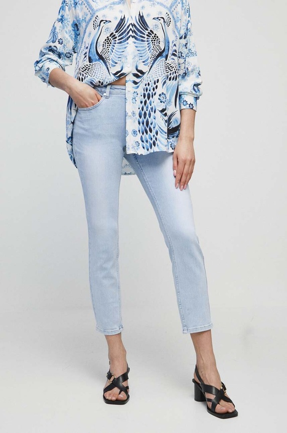 Jeansy damskie slim kolor niebieski niebieski RS23.SJDA00