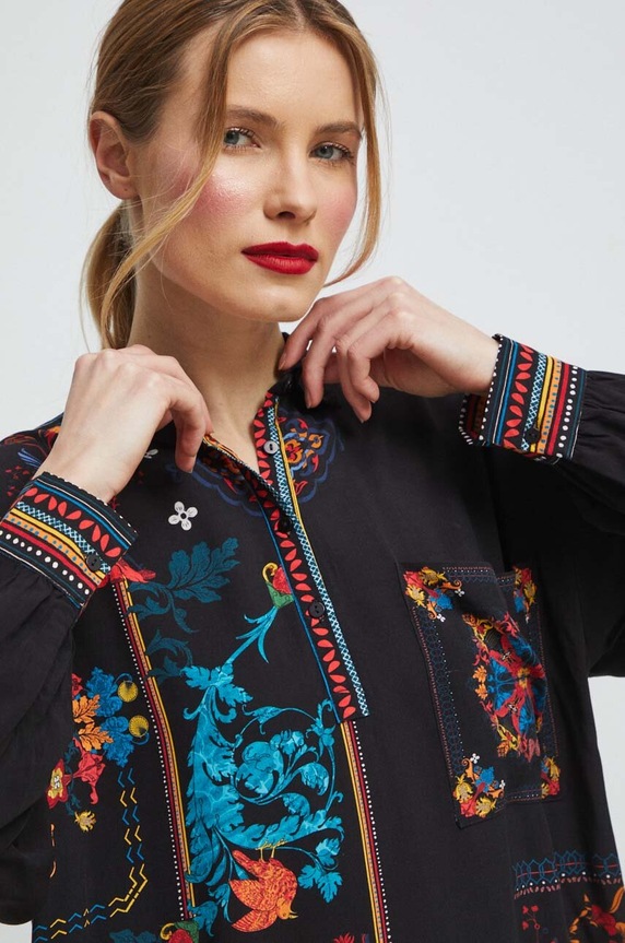 Sukienka damska wzorzysta kolor czarny czarny RS23.SUD600